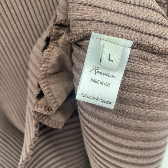 Rowan Size Large Brown Alison Rib Tee Shirt Dress Mini Pockets - Picture 12 of 14